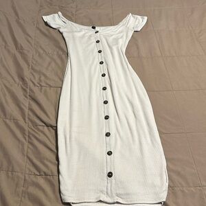 Off shoulder button down dress